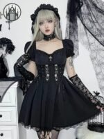 Robe Gothique A-line Coton Polyester — Univers Gothique (vue 7)