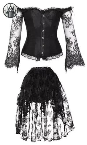 Robe Gothique Bustier Velours Dentelle — Univers Gothique