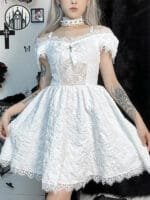 Robe Fit And Flair Douce Et Confortable - Blanc / s