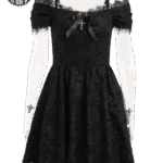 Robe Babydoll Dentelle Florale Croix