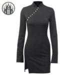 Robe Gothique à Boutons Perle - s