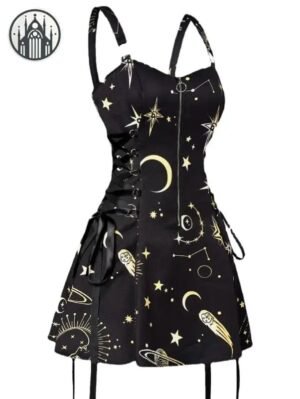 Robe Gothique Lacets Polyester — Univers Gothique