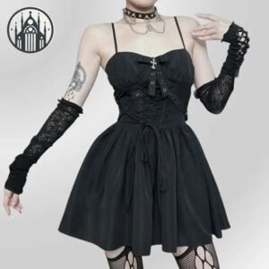 Robe Gothique Coton Polyester Audacieuse — Univers Gothique