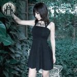 Robe Gothique Cheongsam Lune Bretagram énigmatique