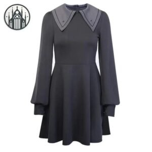 Robe Gothique Col Roulé Courte — Univers Gothique