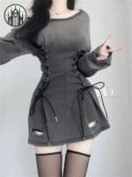Robe Gothique Corset - Mini Robe Sombre Et Sexy - Xl