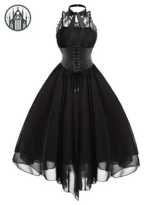 Robe Gothique Corset Cosplay Femme — Univers Gothique