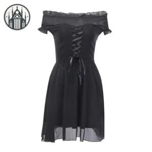 Robe Gothique Épaule Dénudée Noire — Univers Gothique
