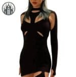 robe gothique courte sexy noir polyester et cotton robe gothique 995 Robe Gothique Courte Sexy: Noir Polyester Et Cotton