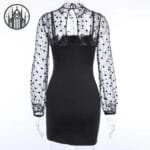 Robe Gothique Courte Vintage En Polyester Spandex & Coton - Guide De Taille