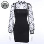 Robe Gothique Courte Vintage En Polyester Spandex & Coton - Guide De Taille