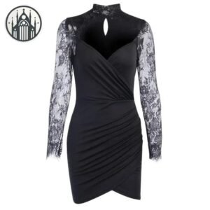 Robe Gothique Moulante Col Tortue — Univers Gothique