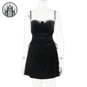 Robe Gothique Velours Rock Soirée — Univers Gothique