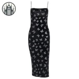 Robe Gothique Papillon Fendue Noire — Univers Gothique