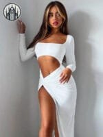 Robe Gothique élégante Et Audacieuse - Blanc / s