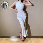 Robe Gothique élégante Et Féminine - Blanc / s