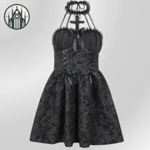 Robe Gothique Motifs Dentelle Noire — Univers Gothique