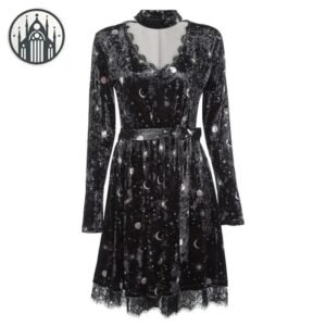 Robe Gothique Polyester Manches Longues — Univers Gothique