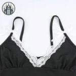 Robe Gothique En Dentelle Blanche Et Noire