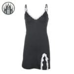 Robe Gothique En Dentelle Blanche Et Noire