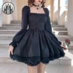 Robe Gothique Lolita Manches Bouffantes — Univers Gothique (vue 7)
