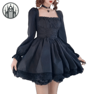 Robe Gothique Lolita Manches Bouffantes — Univers Gothique