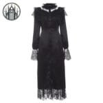 Robe Gothique En Velours à Col En V: Style Hellfire - s