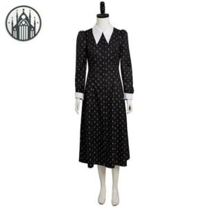 Robe Gothique Wednesday Noire Épurée — Univers Gothique