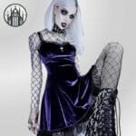 Robe Gothique En Velours Pour Femmes