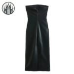 Robe Gothique Fourreau Simili Cuir — Univers Gothique (vue 2)