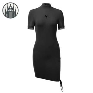Robe Gothique Col Roulé Polyester — Univers Gothique