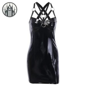 Robe Gothique Cuir Moulante Noire — Univers Gothique