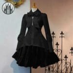 Robe Gothique Lolita Vintage Ajustée En Brocart - m