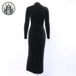 Robe Gothique Longue Fendue Noire — Univers Gothique (vue 3)