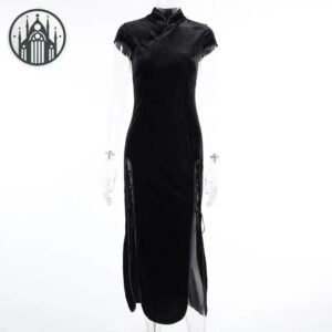 Robe Gothique Longue Noire Romantique — Univers Gothique