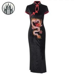 Robe Gothique Dragon Manche Courte — Univers Gothique