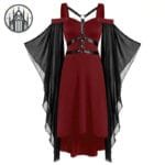 Robe Gothique Médiévale En Simili Cuir: Livraison Offerte! - Bordeau / l