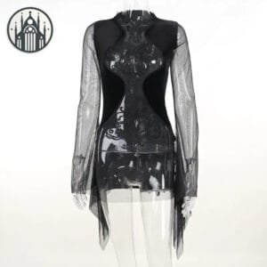 Robe Gothique Médiévale Rétro: Manches Longues & Broderie - s