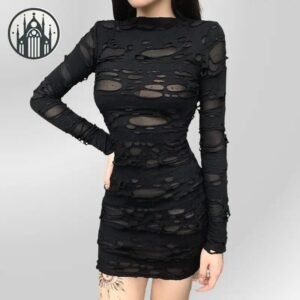 Robe Gothique Coton Bio Mi-courte — Univers Gothique
