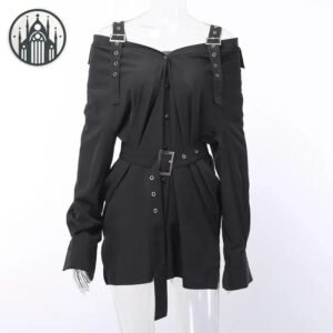 Robe Gothique Courte Streetwear Noire — Univers Gothique