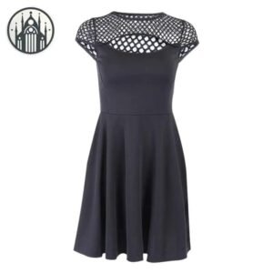 Robe Gothique Hipster Noire Polyester — Univers Gothique