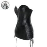 Robe Gothique Noire En Simili Cuir Végan - Sexy Et Résistante - Xl
