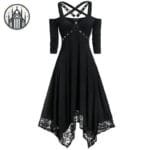 Robe Gothique Noire Pour Jeunes Fashionistas Rebellées - s
