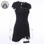 Robe Gothique Noire Punk En Taille Largeur