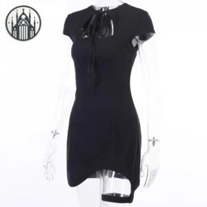 Robe Gothique Punk Noir Polyester — Univers Gothique