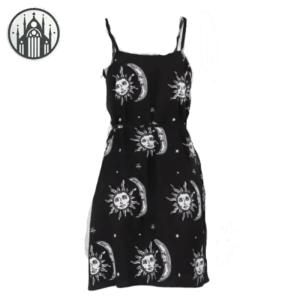 Robe Gothique Punk Noir Imprimé Soleil: Ta Nouvelle Obsession - s