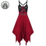 Robe Gothique Punk Plissée Noire — Univers Gothique (vue 2)