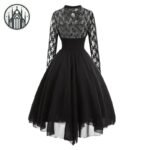 Robe Gothique Corset Tulle Dentelle — Univers Gothique (vue 2)