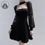 robe gothique rose a manches longues 960 Robe Gothique Rose à Manches Longues