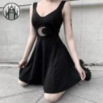 Robe Gothique Sans Manche à Capuche - Lune Courte